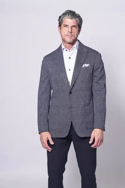 7 Downie St. - Cochrane Glen Plaid Stretch Sport Coat - Navy