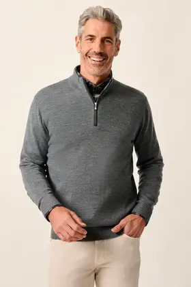 Johnnie O - Raynor Merino 1/4 Zip Sweater - Charcoal
