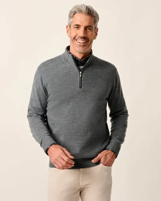 Johnnie O - Raynor Merino 1/4 Zip Sweater - Charcoal