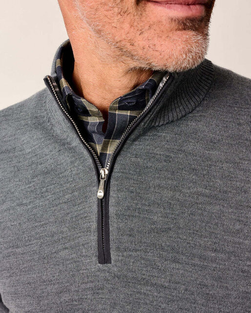 Johnnie O - Raynor Merino 1/4 Zip Sweater - Charcoal