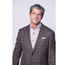 7 Downie St. - Tyler Wool Plaid Stretch Sport Coat - Brown