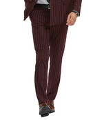 Tazzio Double Breasted Pinstripe Suit - 2 Piece - Burgundy