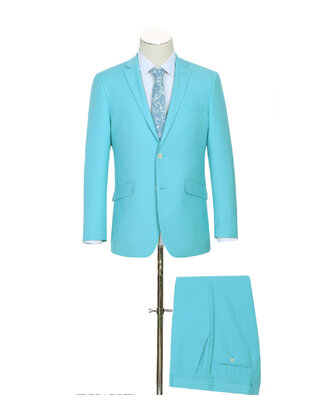 Renoir Slim Fit Suit - Robins Egg Blue