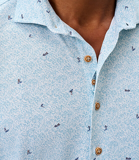 Johnnie O - Rowing - Performance Mesh S/S Button Up - White