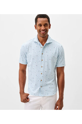 Johnnie O - Rowing - Performance Mesh S/S Button Up - White
