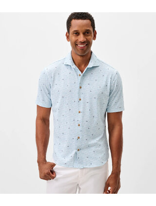 Johnnie O - Rowing - Performance Mesh S/S Button Up - White