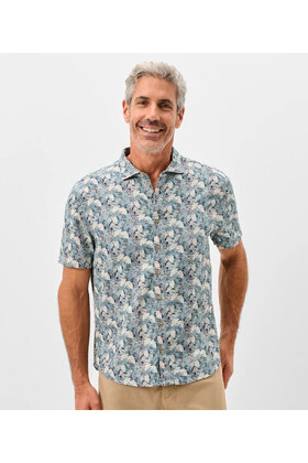 Johnnie O - Ragland - S/S Button Up Surf Shirt - Wake
