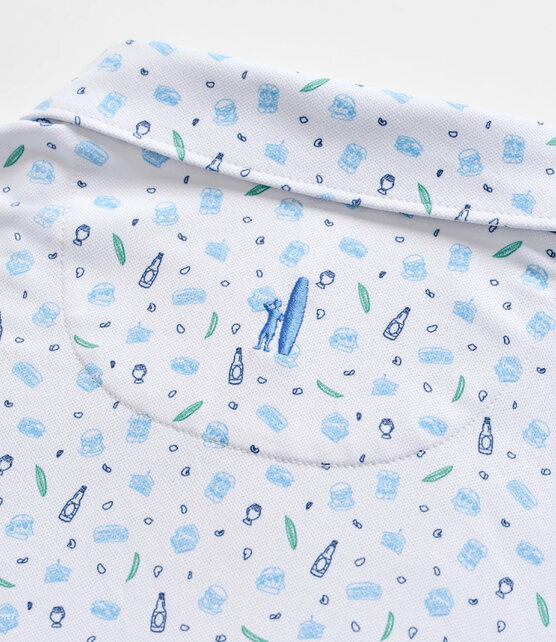 Johnnie O - Burgers N Beers - Performance Mesh Polo - White