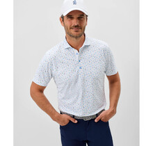 Johnnie O - Burgers N Beers - Performance Mesh Polo - White