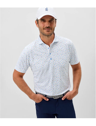 Johnnie O - Burgers N Beers - Performance Mesh Polo - White