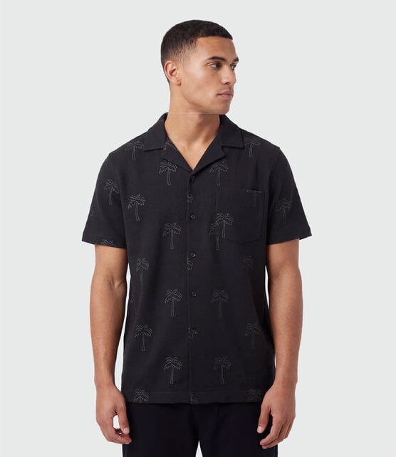 TEAMLTD Island Stitch Button-Up - Black