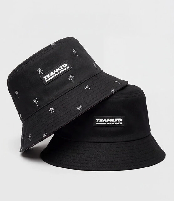 TEAMLTD Reversible Bucket Hat - Black Mini Palm