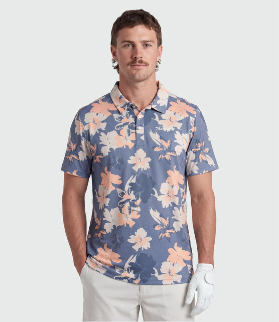 TEAMLTD Par-Tee Polo - Blue Hibiscus