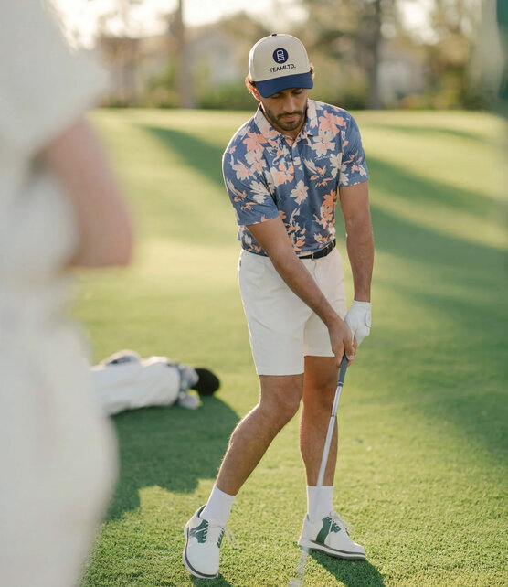 TEAMLTD Par-Tee Polo - Blue Hibiscus