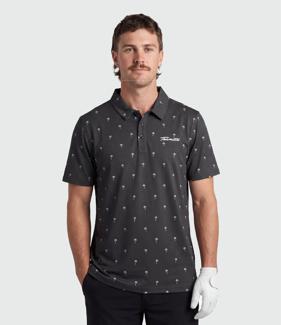 TEAMLTD Par-Tee Polo - Black Mini Palm