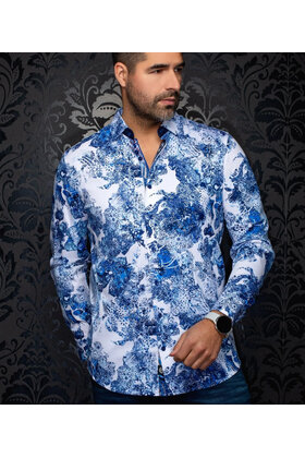 Au Noir Wisteria Stretch Dress Shirt - Blue