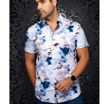 Au Noir Giverny Short Sleeve Stretch Dress Shirt - Stone