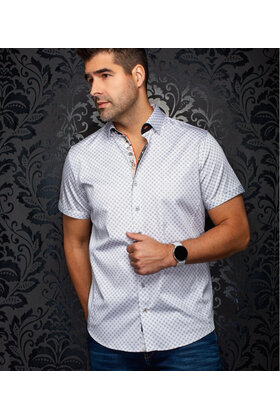 Au Noir Alona Short Sleeve Cotton Dress Shirt - White