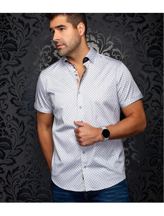 Au Noir Alona Short Sleeve Cotton Dress Shirt - White
