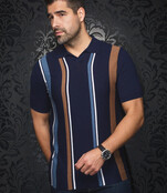 Au Noir Avery Knitted Polo  - Navy