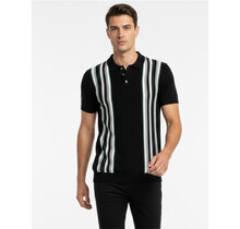 Sugar Sheen S/S Knit Polo - Black