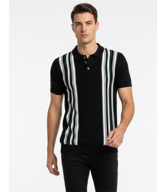 Sugar Sheen S/S Knit Polo - Black