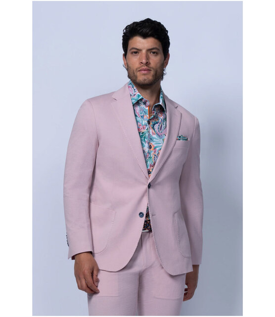 7 Downie St. Meridian Cotton Stretch Seersucker Sport Coat - Pink