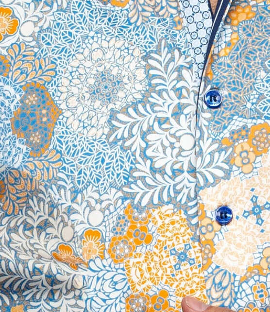 Au Noir Ashar Cotton Stretch Dress Shirt - Cobalt