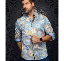 Au Noir Ashar Cotton Stretch Dress Shirt - Cobalt