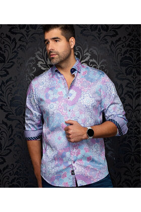 Au Noir Ashar Cotton Stretch Dress Shirt - Pink