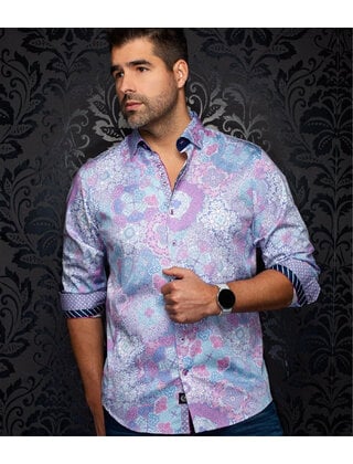 Au Noir Ashar Cotton Stretch Dress Shirt - Pink