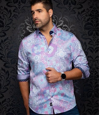 Au Noir Au Noir Ashar Cotton Stretch Dress Shirt - Pink