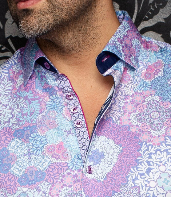 Au Noir Ashar Cotton Stretch Dress Shirt - Pink