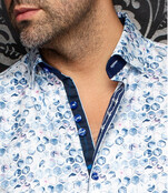 Au Noir Chroma Cotton Stretch Dress Shirt - Light Blue