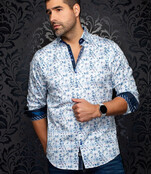 Au Noir Chroma Cotton Stretch Dress Shirt - Light Blue