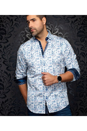 Au Noir Chroma Cotton Stretch Dress Shirt - Light Blue