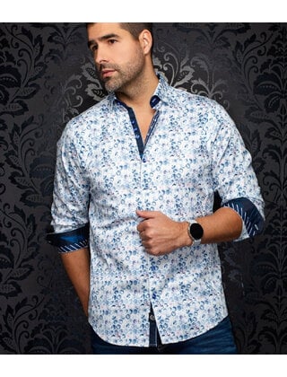 Au Noir Chroma Cotton Stretch Dress Shirt - Light Blue