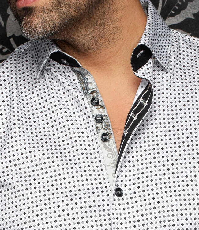 Au Noir Au Noir Sabah Cotton Stretch Dress Shirt - Grey