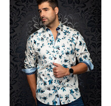 Au Noir Amaro Stretch Pattern Dress Shirt - Beige