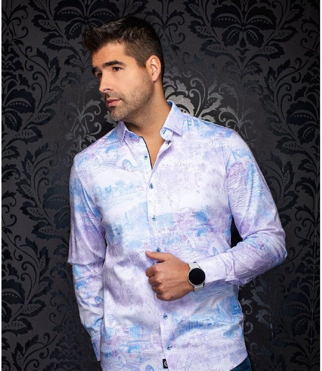 Au Noir Au Noir Breeze Cotton Stretch Dress Shirt - Pink