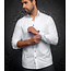 Au Noir Au Noir Alexander Stretch Solid Dress Shirt - White/Navy Buttons