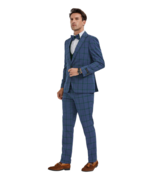 TAZZIO 3PC CHECK SUIT