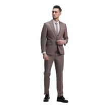 Tazzio 3 Piece Check Suit - Rose