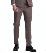 Tazzio 3 Piece Check Suit - Rose