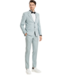 Tazzio Tazzio 2 Button Peak Lapel Pinstripe Suit - 3 Piece - Mint Grey