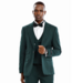 Tazzio Tazzio 1 Button Peak Lapel Pinstripe Suit - 3 Piece - Hunter