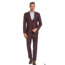 Tazzio Tazzio Windowpane Suit - 3 Piece - Wine