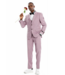 Tazzio Tazzio 2 Button Peak Lapel Pinstripe Suit - 3 Piece - Dusty Rose
