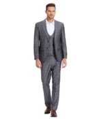 Tazzio Windowpane Suit - 3 Piece - Gunmetal