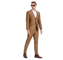 Tazzio Windowpane Suit - 3 Piece - Walnut